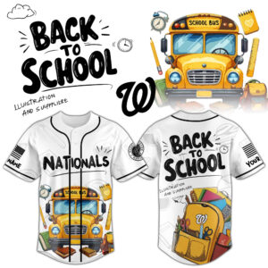 Custom Name And Number Washington Nationals 2026 Back To School Baseball Jersey for Baseball Fans