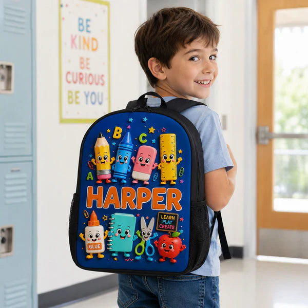Custom Printed Cute School Supplies Backpack for Students with Personalized Name 7 Custom Printed Cute School Supplies Backpack for Students with Personalized Name - Image 7