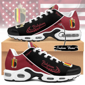 Custom Name Belgium Football Global Soccer Event 2026 Air Cushion Sneakers