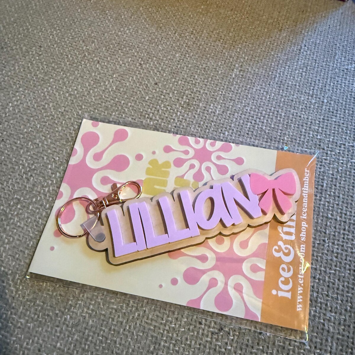 Custom 3D Layered Wood Name Keychain for Daily Totes with Custom Charm 3 Custom 3D Layered Wood Name Keychain for Daily Totes with Custom Charm - Image 3
