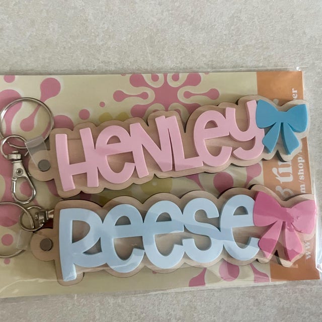 Custom 3D Layered Wood Name Keychain for Everyday Bags and Keys with Decorative Charm 5 Custom 3D Layered Wood Name Keychain for Everyday Bags and Keys with Decorative Charm - Image 5