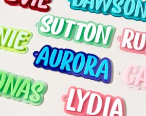 Custom Vibrant 3D Layered Acrylic Name Tag for Everyday Bags and Travel Luggage