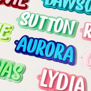 Custom Vibrant 3D Layered Acrylic Name Tag for Everyday Bags and Travel Luggage