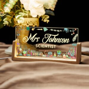 Personalized Teacher Name Sign - LED Illuminated Science Lab Desk Lamp