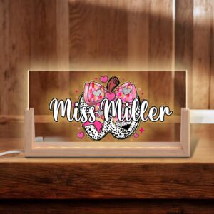 Personalized Name Sign - LED Illuminated Cute Donut Bow Desk Lamp