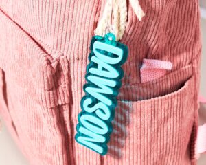 Unique Custom 3D Layered Translucent Name Tag for Backpacks and Travel Bags