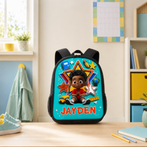Custom Printed Classroom Style Backpack for Students with Personalized Name