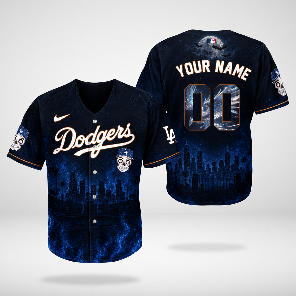 Custom Name And Number Los Angeles Dodgers 2026 Halloween Baseball Jersey for Baseball Fans 1 Custom Name And Number Los Angeles Dodgers 2026 Halloween Baseball Jersey