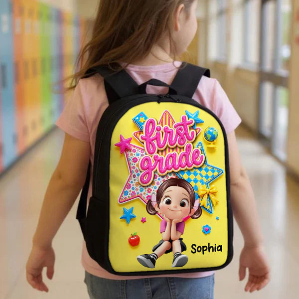 Custom Printed Cute Cartoon Student Backpack for School with Personalized Name 3 Custom Printed Cute Cartoon Student Backpack for School with Personalized Name - Image 3