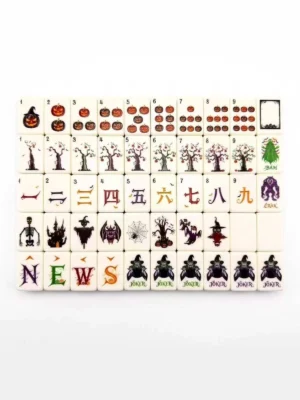 American Mahjong Tile Set Halloween Theme for Game Nights 160 Piece Acrylic Set