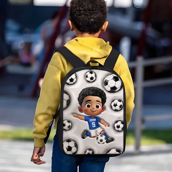Custom Printed Soccer Player Backpack for Students and Athletes with Personalized Name 5 Custom Printed Soccer Player Backpack for Students and Athletes with Personalized Name - Image 5