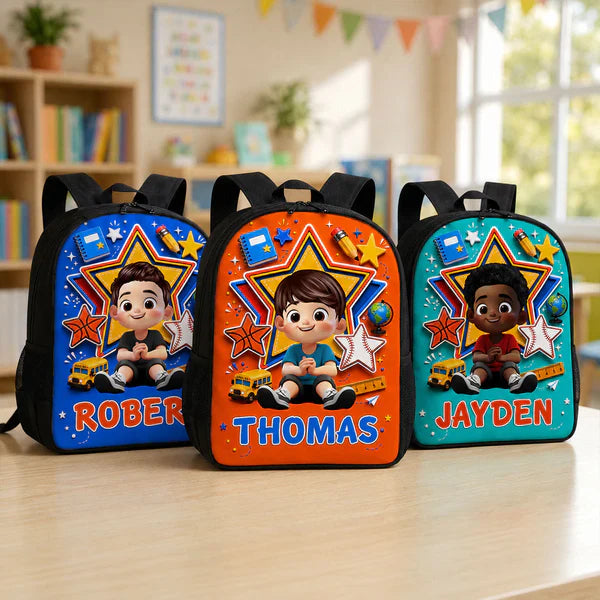 Custom Printed Classroom Style Backpack for Students with Personalized Name 4 Custom Printed Classroom Style Backpack for Students with Personalized Name - Image 4