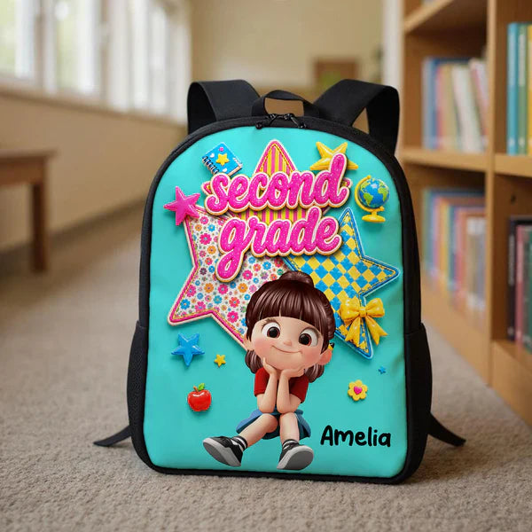 Custom Printed Cute Cartoon Student Backpack for School with Personalized Name 2 Custom Printed Cute Cartoon Student Backpack for School with Personalized Name - Image 2