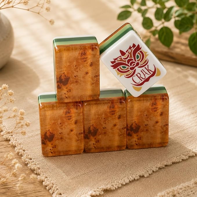 Wood Grain American Mahjong Set - 160 Acrylic Tiles, Mat, Storage Bag & Accessories 7 Wood Grain American Mahjong Set - 160 Acrylic Tiles, Mat, Storage Bag & Accessories - Image 7