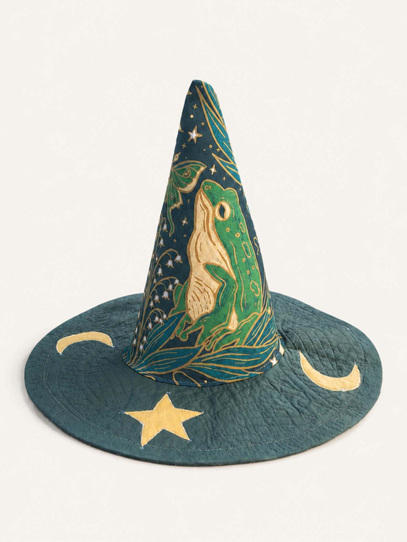 Moon Rabbit Botanical Celestial Quilted Witch Hat 1 Moon Rabbit Botanical Celestial Quilted Witch Hat