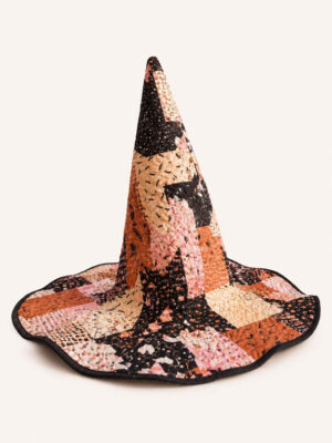 Pink Black Bat Patchwork Gothic Quilted Witch Hat