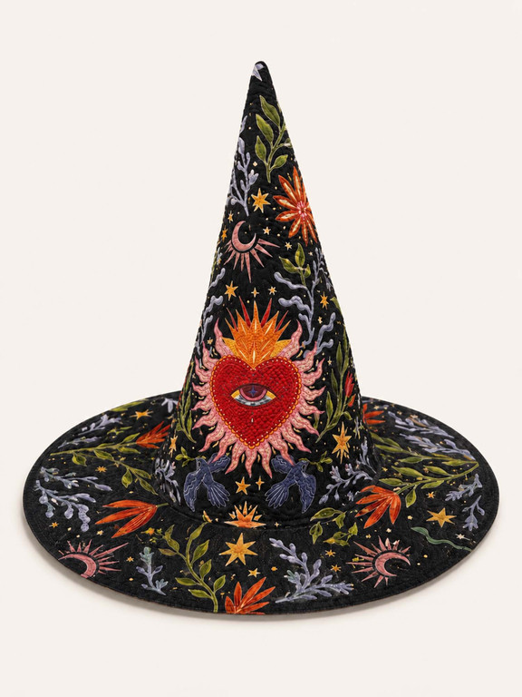 Sacred Heart Celestial Gothic Quilted Witch Hat 1 Sacred Heart Celestial Gothic Quilted Witch Hat