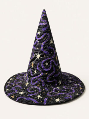 Purple Snake Moon Celestial Quilted Witch Hat