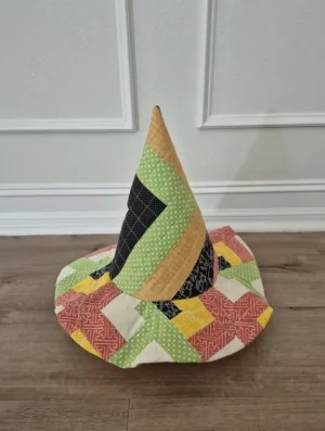 Autumn Geometric Patchwork Quilted Witch Hat