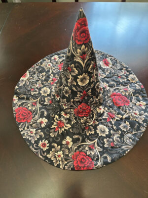 Vintage Rose Floral Gothic Quilted Witch Hat