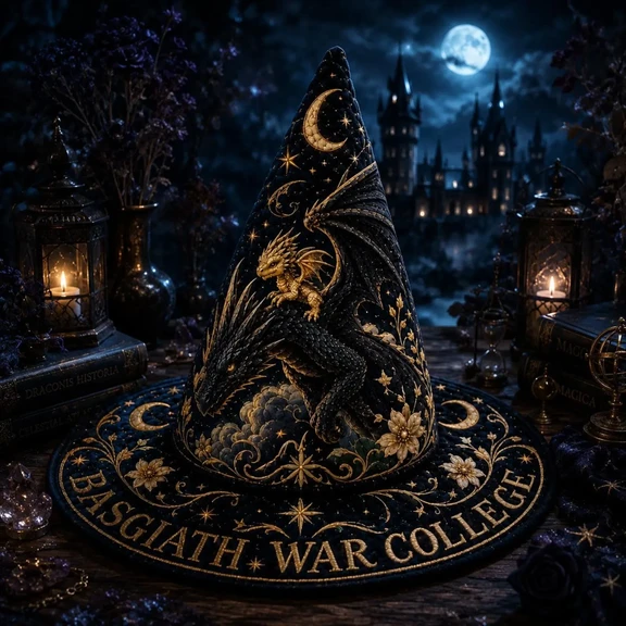 Dark Academia Dragon Celestial Quilted Witch Hat 1 Dark Academia Dragon Celestial Quilted Witch Hat