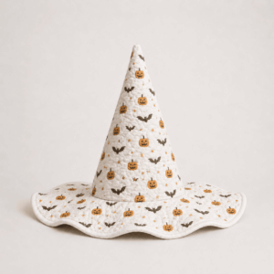 White Mini Pumpkin Halloween Quilted Witch Hat