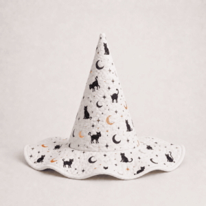 Black Cat Moon Celestial Quilted Witch Hat