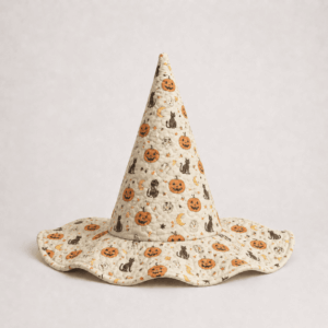 Vintage Pumpkin Harvest Halloween Quilted Witch Hat