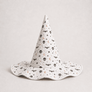 Black Skull Moon Celestial Quilted Witch Hat