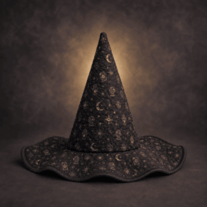 Black Orange Celestial Halloween Quilted Witch Hat