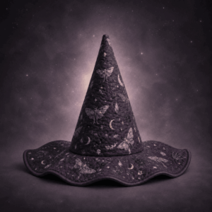 Purple Crescent Moon Mystical Quilted Witch Hat