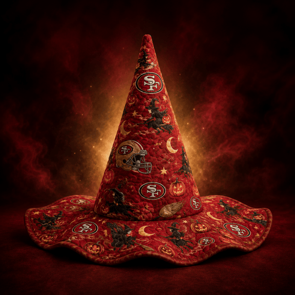 San Francisco 49ers Halloween Quilted Witch Hat 1 San Francisco 49ers Halloween Quilted Witch Hat