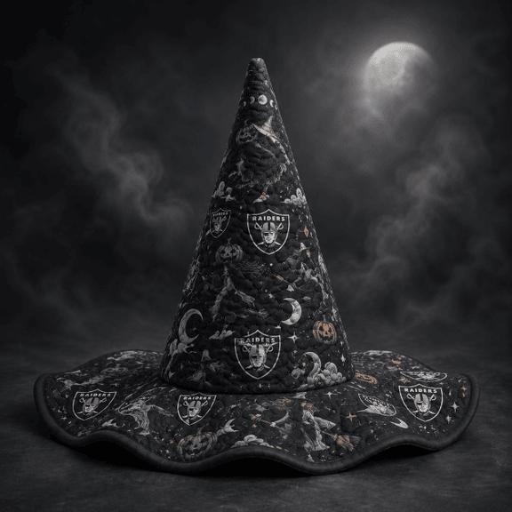 Las Vegas Raiders Halloween Quilted Witch Hat 1 Las Vegas Raiders Halloween Quilted Witch Hat