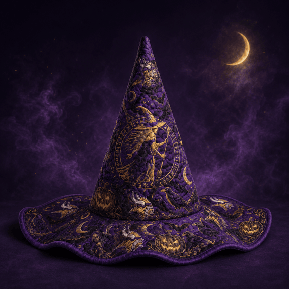 Minnesota Vikings Halloween Quilted Witch Hat 1 Minnesota Vikings Halloween Quilted Witch Hat
