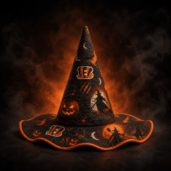Cincinnati Bengals Halloween Quilted Witch Hat 1 Cincinnati Bengals Halloween Quilted Witch Hat