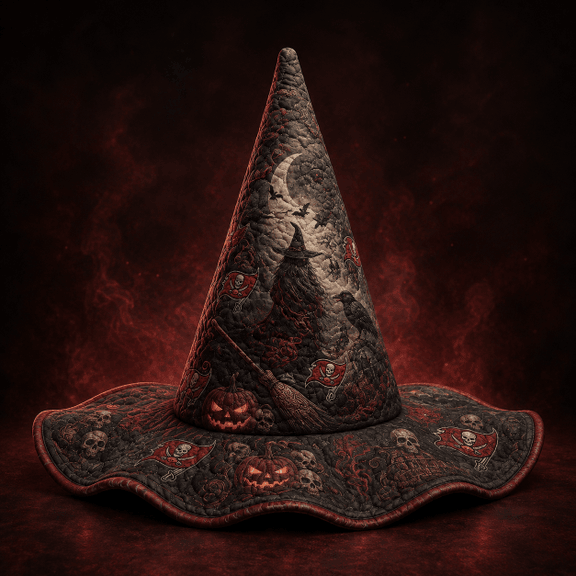 Tampa Bay Buccaneers Gothic Halloween Quilted Witch Hat 1 Tampa Bay Buccaneers Gothic Halloween Quilted Witch Hat