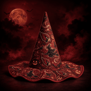 Arizona Cardinals Halloween Moon Pumpkin Quilted Witch Hat
