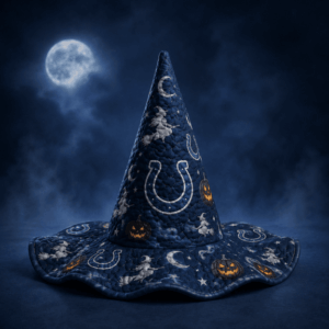 Indianapolis Colts Halloween Moon Pumpkin Quilted Witch Hat