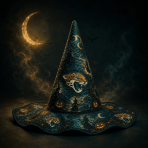 Jacksonville Jaguars Halloween Moon Pumpkin Quilted Witch Hat