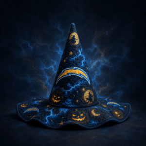 Los Angeles Chargers Halloween Moon Pumpkin Quilted Witch Hat
