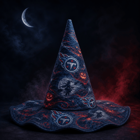 Tennessee Titans Halloween Moon Pumpkin Quilted Witch Hat 1 Tennessee Titans Halloween Moon Pumpkin Quilted Witch Hat
