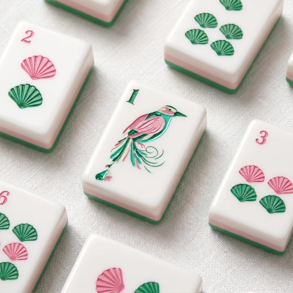 Green Botanical Travel American Mahjong Set - 160 Acrylic Tiles, Mat, Storage Bag & Accessories 6 Green Botanical Travel American Mahjong Set - 160 Acrylic Tiles, Mat, Storage Bag & Accessories - Image 6
