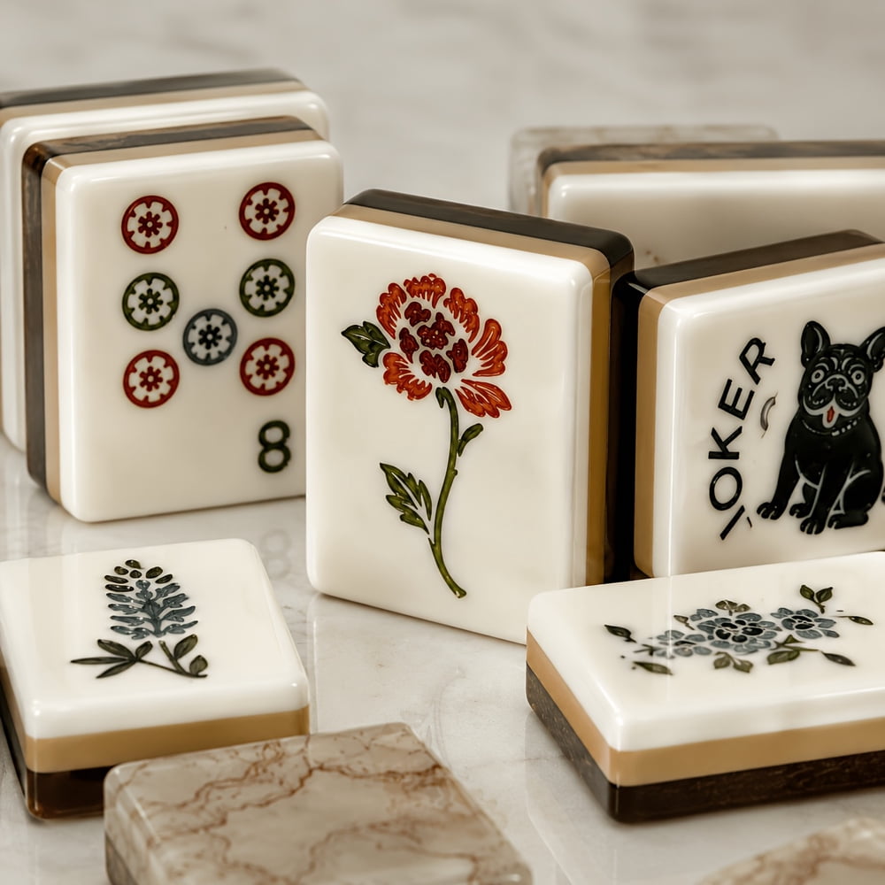 Grey Marble American Mahjong Set - 160 Acrylic Tiles, Mat, Storage Bag & Accessories 4 Grey Marble American Mahjong Set - 160 Acrylic Tiles, Mat, Storage Bag & Accessories - Image 4