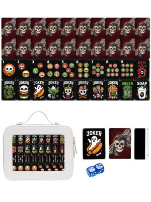 Crown Skull & Zebra American Mahjong Set - 160 Acrylic Tiles, Mat, Storage Bag & Accessories