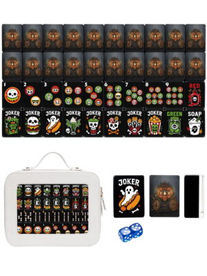 Pumpkin Carriage American Mahjong Set - 160 Acrylic Tiles, Mat, Storage Bag & Accessories