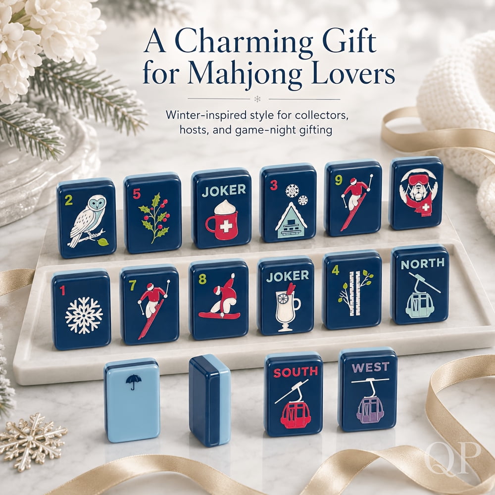 Blue Winter Ski American Mahjong Set - 160 Acrylic Tiles, Mat, Storage Bag & Accessories 3 Blue Winter Ski American Mahjong Set - 160 Acrylic Tiles, Mat, Storage Bag & Accessories - Image 3