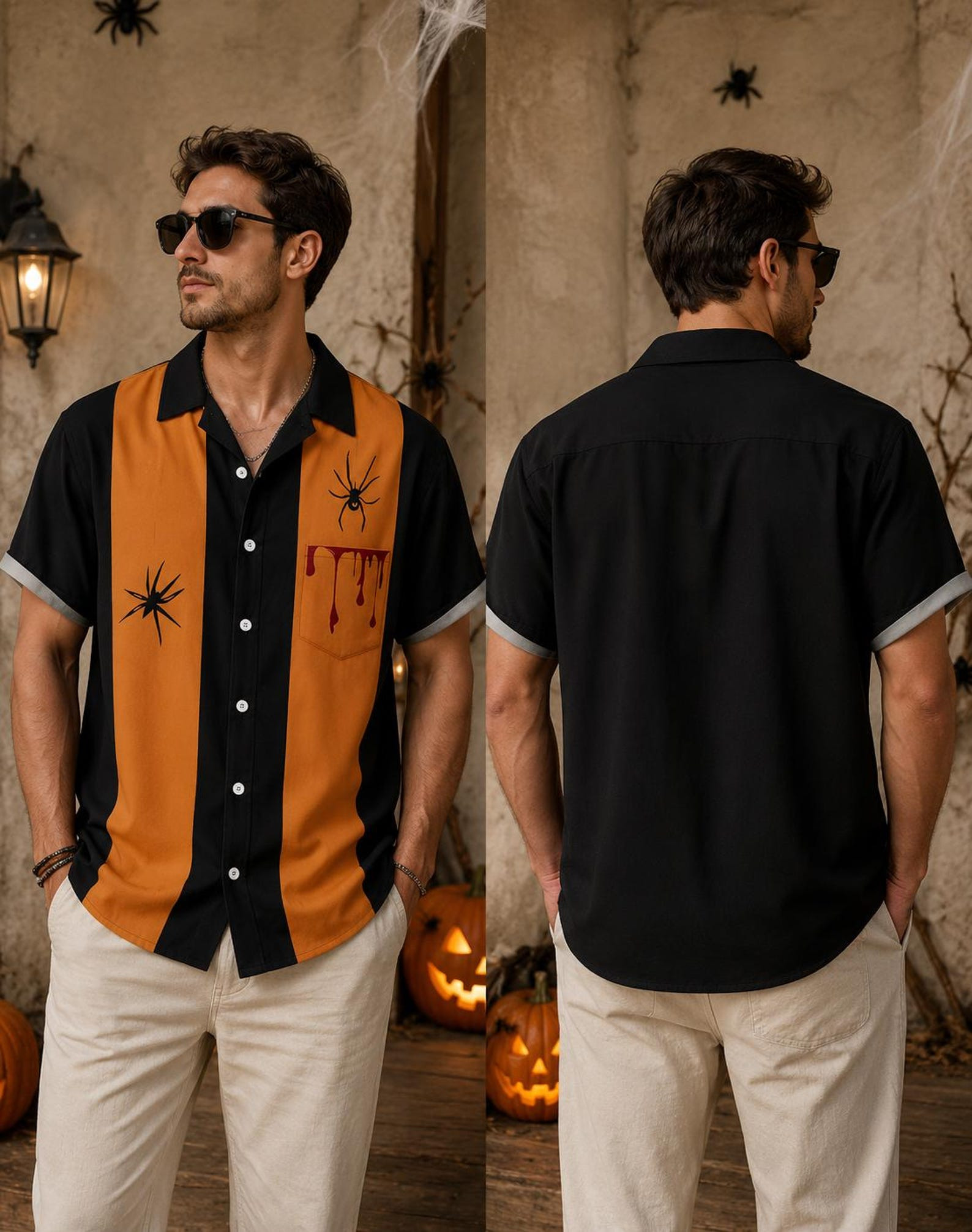 Unisex Vintage Halloween 2026 Spooky Spider Bloody Pocket Hawaiian Shirt for Halloween Fans 1 Unisex Vintage Halloween 2026 Spooky Spider Bloody Pocket Hawaiian Shirt for Halloween Fans