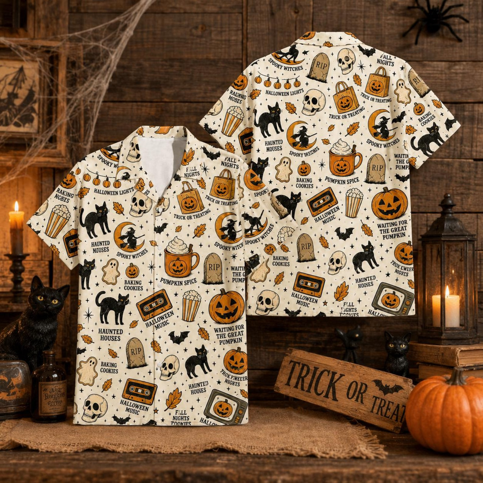 Unisex Vintage Halloween Retro Pumpkin Witch Hawaiian Shirt for Halloween Fans 1 Unisex Vintage Halloween Retro Pumpkin Witch Hawaiian Shirt for Halloween Fans