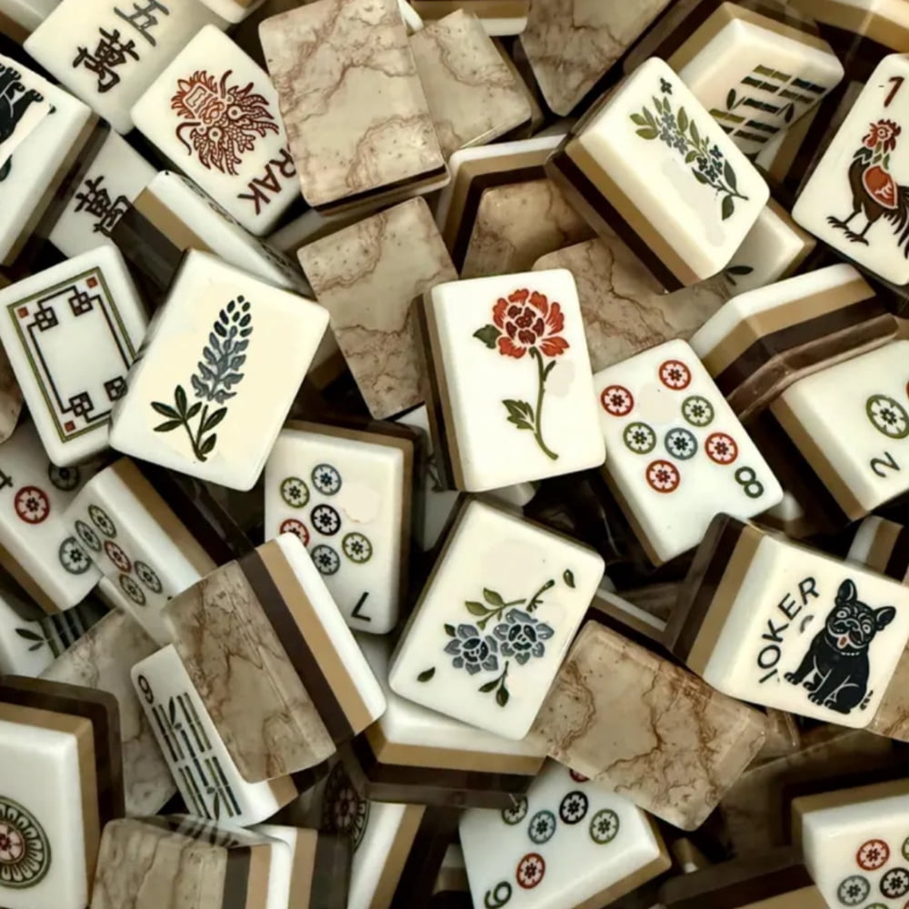 Grey Marble American Mahjong Set - 160 Acrylic Tiles, Mat, Storage Bag & Accessories 3 Grey Marble American Mahjong Set - 160 Acrylic Tiles, Mat, Storage Bag & Accessories - Image 3