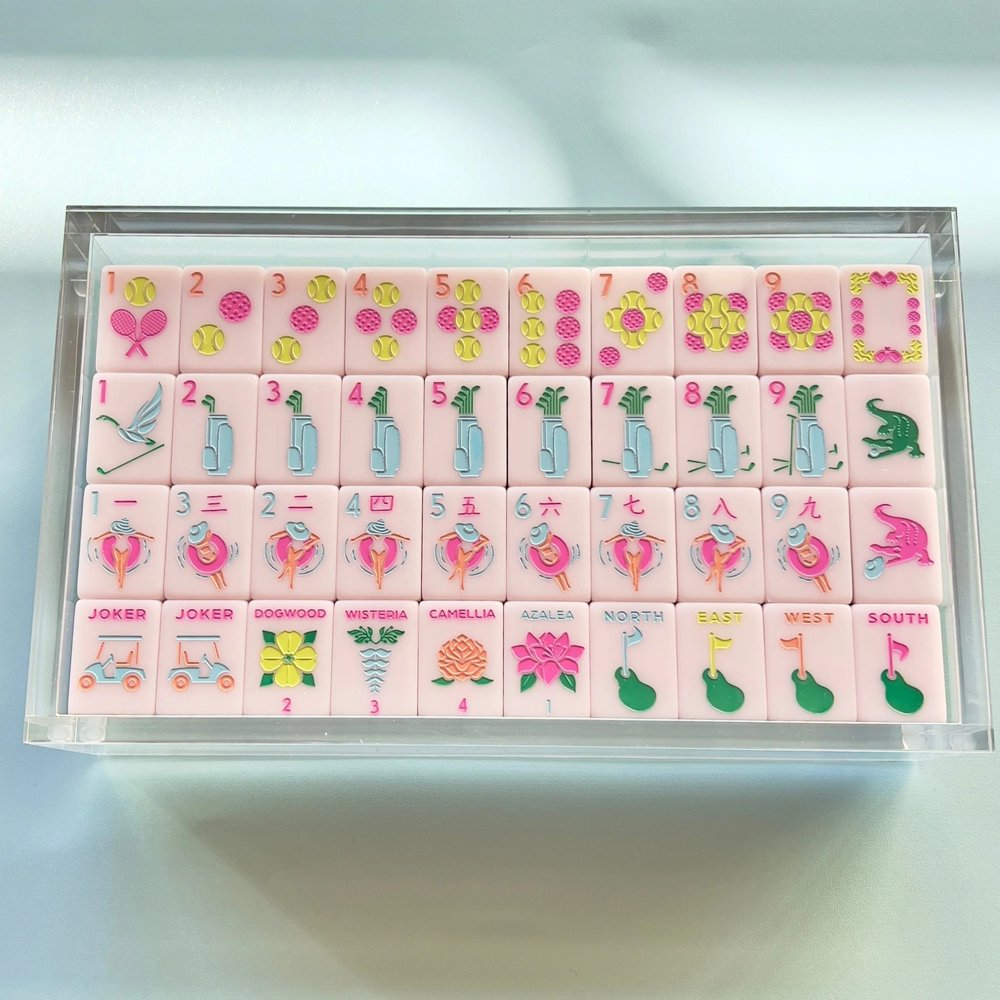 Classic Club American Mahjong Set - 160 Acrylic Tiles, Mat, Storage Bag & Accessories 1 Classic Club American Mahjong Set - 160 Acrylic Tiles, Mat, Storage Bag & Accessories